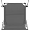 vidaXL Folding Sun Lounger with Roof Aluminium and Textilene Grey