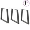 vidaXL Dining Table Legs V-Shape 3 pcs Anthracite 80x(72-73.3) cm Steel