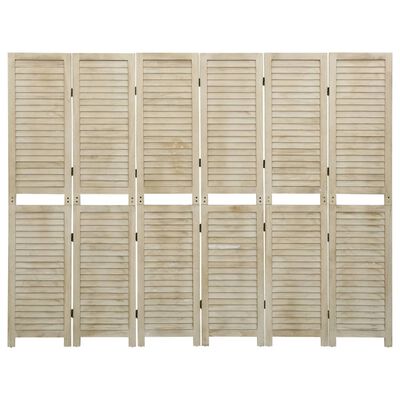 vidaXL 6-Panel Room Divider 210x165 cm Solid Wood Paulownia