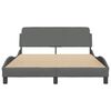 vidaXL Bed Frame "Dover" Dark Grey 135x190 cm Double Fabric