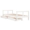 vidaXL Kids Bed Frame with Drawers White 80x200 cm Solid Wood Pine