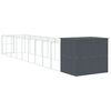 vidaXL Dog House with Run Anthracite 214x1069x181 cm Galvanised Steel