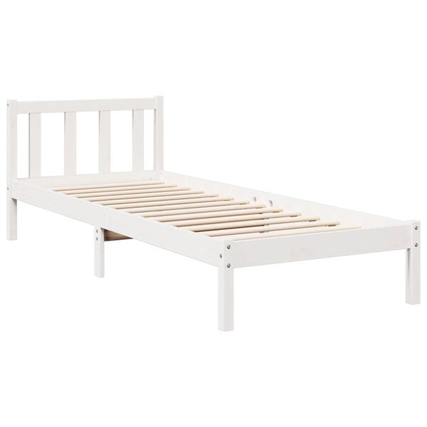 vidaXL Extra Long Bed Frame without Mattress White 100x220 cm Solid Wood Pine