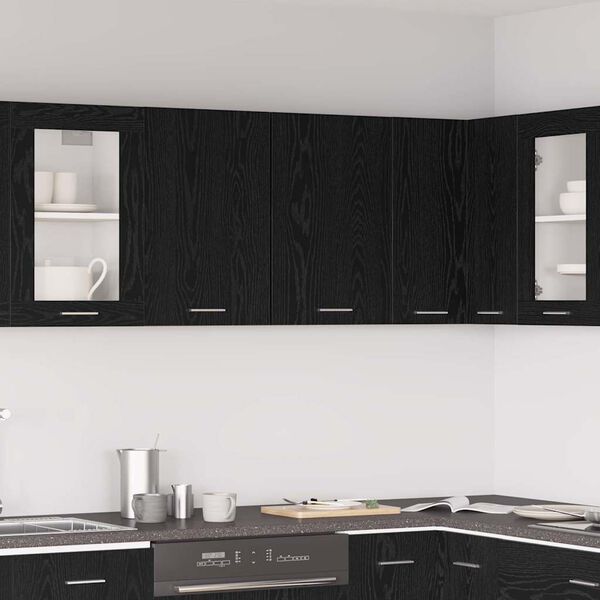 vidaXL Hanging Cabinet Lyon Black Oak 80 x 31 x 60 cm Engineered Wood