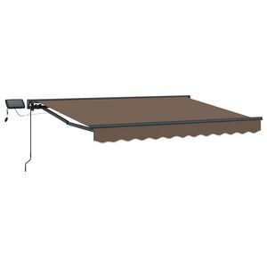 vidaXL Manual Awning Frame with LEDs Taupe 5 x 3 m