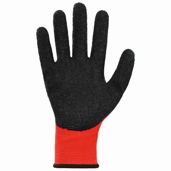 vidaXL Work Gloves 12 pcs Red and Black 8 / M Latex Coating