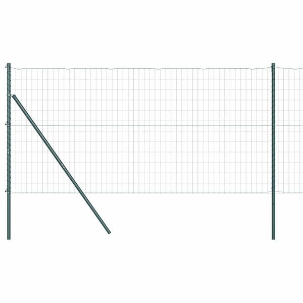 vidaXL Fence with Post Green 1.2 x 25 m Steel and PVC