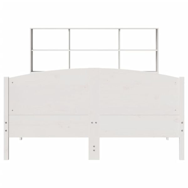 vidaXL Bookcase Bed without Mattress White 120x200cm Solid Wood Pine