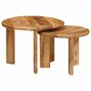 vidaXL Nesting Tables 2 pcs Brown Solid Mango Wood