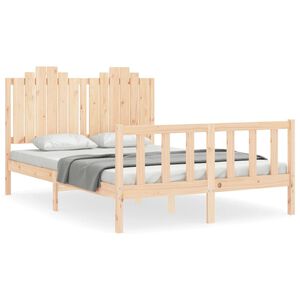 vidaXL Bed Frame without Mattress Double Solid Wood Pine