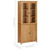 vidaXL Bookcase with 4 Doors 80x35x180 cm Solid Oak Wood and Glass