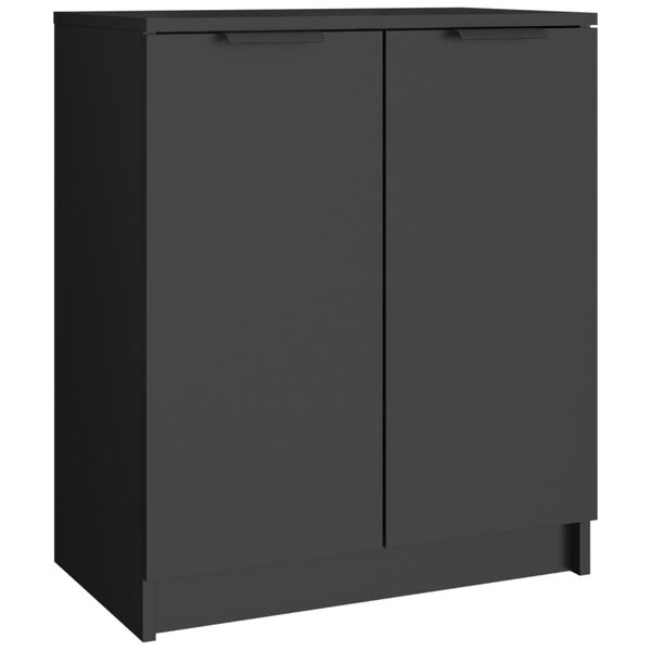 vidaXL Shoe Cabinet Black 59x35x70 cm Engineered Wood