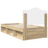 vidaXL Bed Frame with Headboard Sonoma Oak 90 x 200 cm Solid Pine Wood