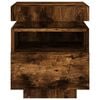 vidaXL Bedside Cabinet with LED Lights Smoked Oak 40x39x48.5 cm