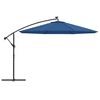 vidaXL Cantilever Garden Parasol with LED Lights Azure Blue 350 cm