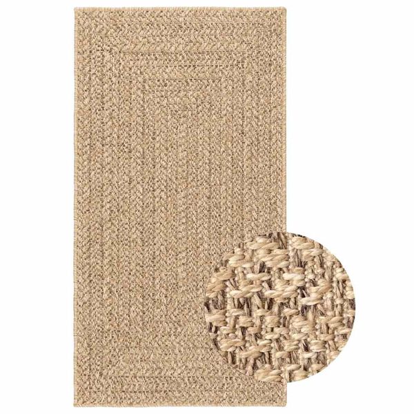 vidaXL Rug ZIZUR Beige 80x150 cm Jute Look Indoor and Outdoor