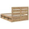 vidaXL Bed Frame Artisian Oak 140 x 200 cm Solid Pine Wood