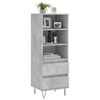 vidaXL Highboard Concrete Grey 40x36x110 cm Engineered Wood