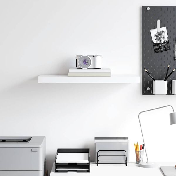 vidaXL Floating Wall Shelf White 60x23.5x3.8 cm MDF