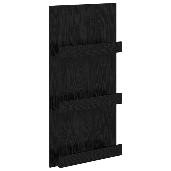 vidaXL Magazine Rack Black Oak 51 x 11 x 102 cm Engineered Wood