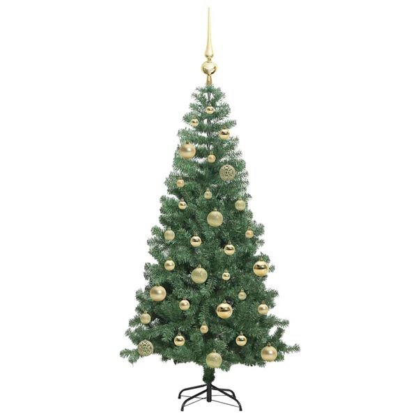 vidaXL Christmas Tree with 150 LEDs with Stand Green 120 cm PVC