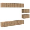 vidaXL TV Cabinet Set Wall-mounted Artisan Oak Engineered Wood