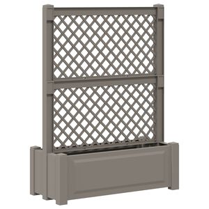 vidaXL Big Planter with Trellis Grey 99.5 x 43 x 133.5 PP