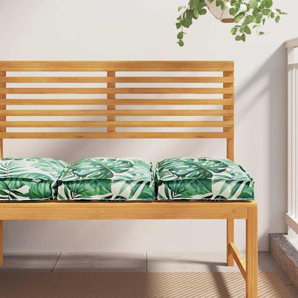 vidaXL Pallet Cushion for suitable for Seat Floral 2 pcs Leaf pattern