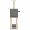 vidaXL Cat Tree with Sisal Scratching Posts Light Grey 122 cm