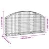 vidaXL Arched Gabion Basket 150x30x60/80 cm Galvanised Iron