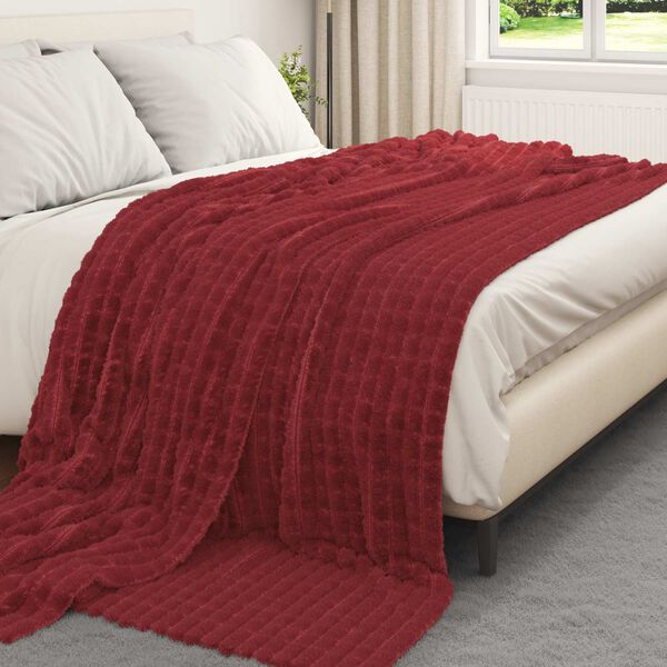 vidaXL Throw Blanket Bordeaux Red 270 x 240 cm Fleece