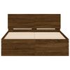 vidaXL Bed Frame with Headboard and LED Brown Oak 140x190 cm