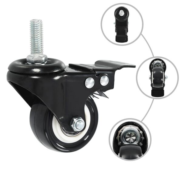 vidaXL 32 pcs Swivel Casters with Brakes 50 mm