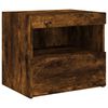vidaXL Bedside Cabinet with LED Lights Smoked Oak 50x40x45 cm