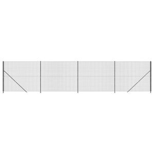 vidaXL Wire Mesh Fence with Flange Anthracite 1.4x10 m