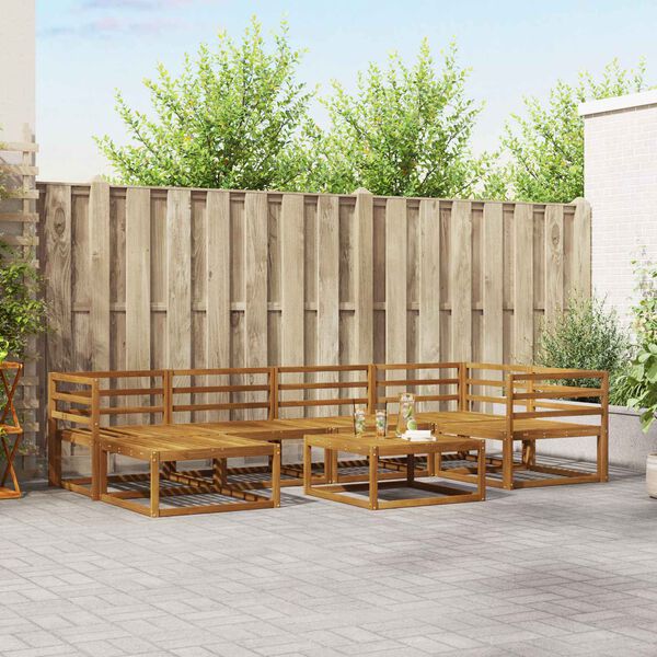 vidaXL Outdoor Sofa Set 7 pcs Natural Solid Acacia Wood