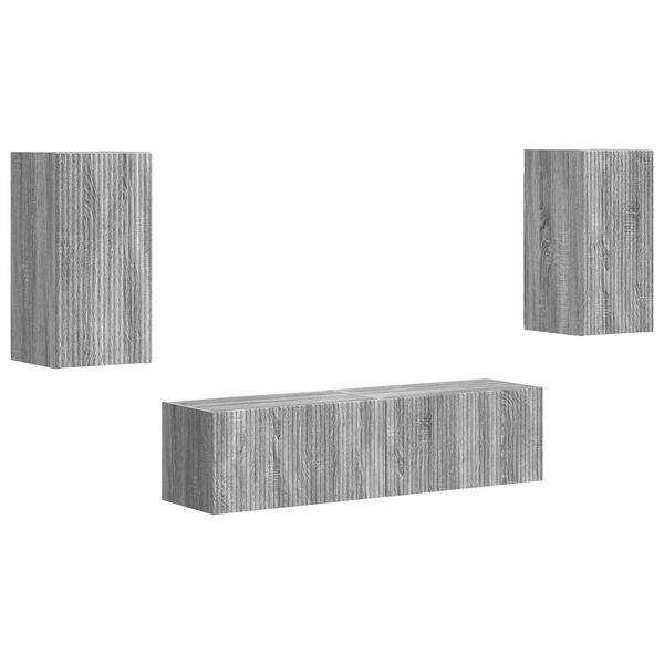 vidaXL TV Cabinet Set 4 pcs Grey Sonoma Engineered Wood