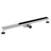 vidaXL Shower Drain with Glass Cover Black 90 cm Stainless Steel 304