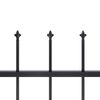 vidaXL Garden Fence with Spear Top Steel 714.5x150 cm Black