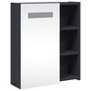 vidaXL Bathroom Mirror Cabinet with LED Light Grey 45x13x52 cm