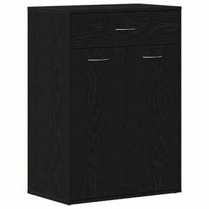 vidaXL Shoe Rack 60 x 35 x 84 cm Engineered Wood Black Oak