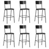 vidaXL Bar Chairs 6 pcs Black Solid Plywood Steel
