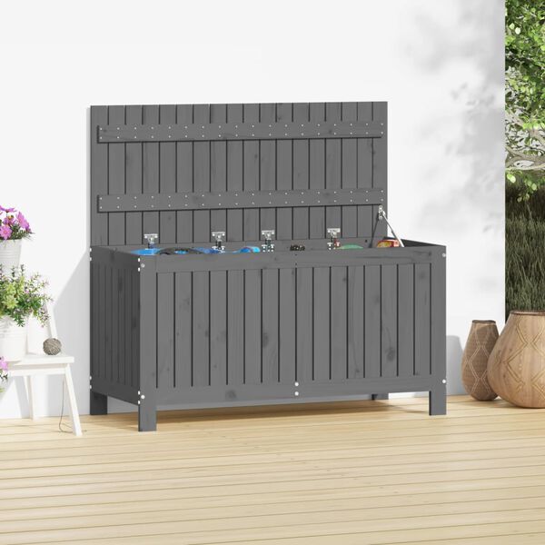 vidaXL Garden Storage Box Grey 115x49x60 cm Solid Wood Pine