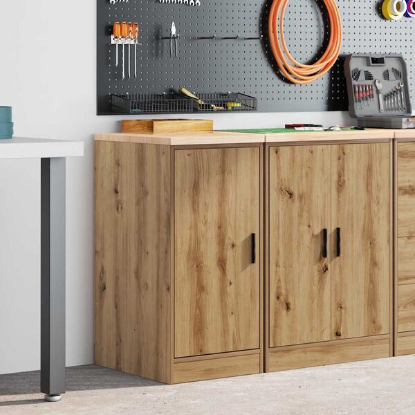 vidaXL Garage Storage Cabinet Artisan Oak 40x51x85 cm Solid Wood Pine