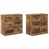vidaXL Sideboards 2 pcs Old Wood 70 x 35.5 x 67.5 cm Engineered Wood