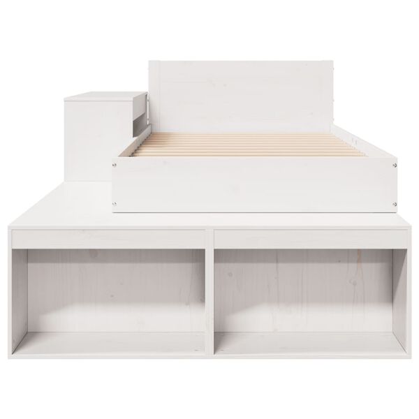 vidaXL Bed Frame without Mattress White 90x200 cm Solid Wood Pine