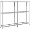 vidaXL 2-Layer Tyre Shelves 2 pcs Silver 110x40x180 cm Steel&Engineered Wood