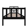 vidaXL Bed Frame without Mattress Black Solid Wood Pine Small Single