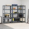 vidaXL 5-Layer Storage Shelves 3 pcs Anthracite Steel&Engineered Wood