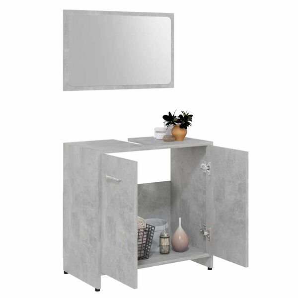 vidaXL Bathroom Furniture Set Concrete Grey Engineered Wood